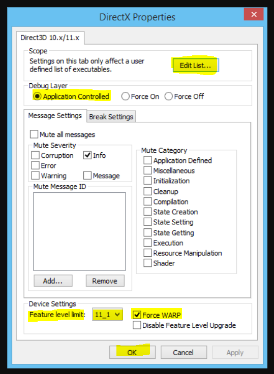 dxcpl emulator windows 10 download